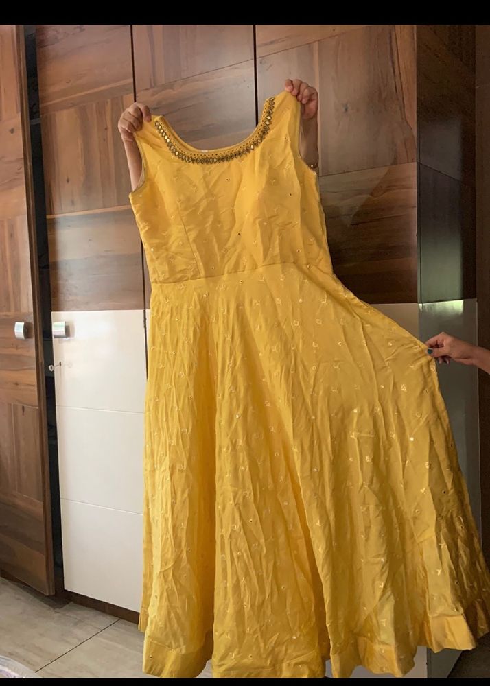 Elegant Yellow Anarkali Dress