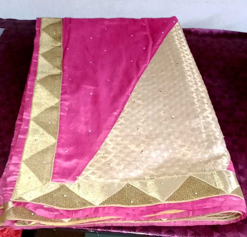 💗pink saree with blouse