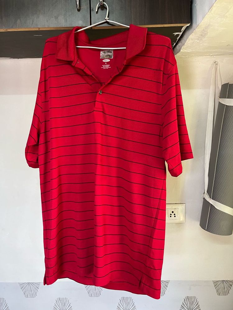 Red Striped Polo Shirt