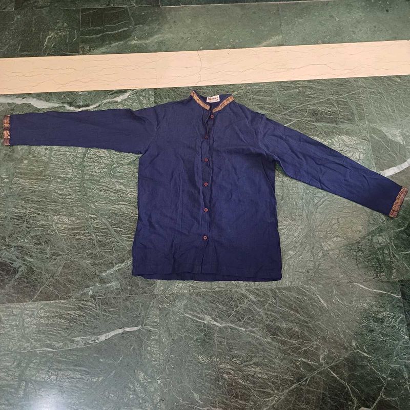 Fabindia Navy Blue Women's Shirt