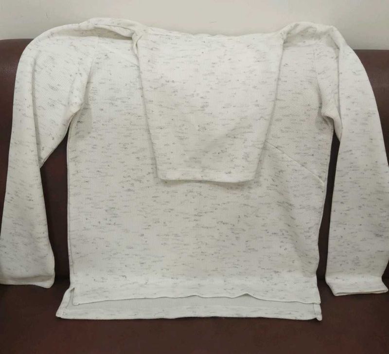 Trendy Fashionable Men's Cream Full Sleeve Hoodie
