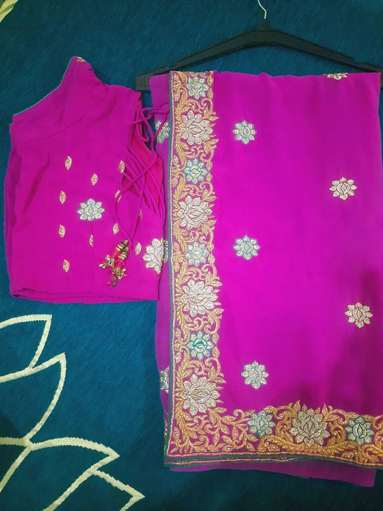 Gorgeous Pink Embroidered Saree