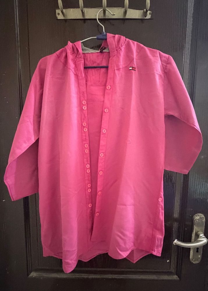 Chic Pink Kurta with Hood