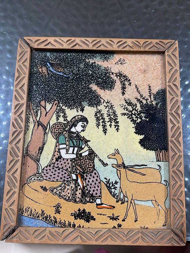 Vintage Sand Art Painting Framed