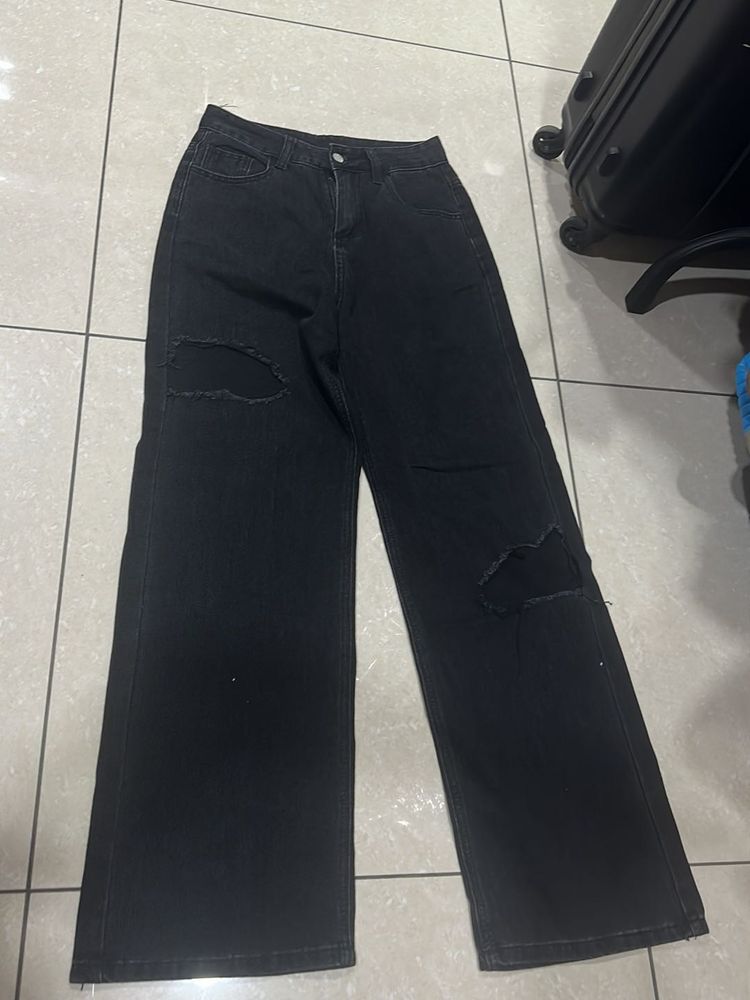 Ripped Wide Leg Jeans