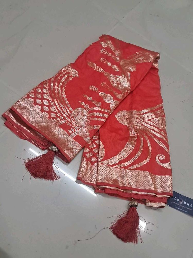 ✨ wedding Red Banarasi Saree🤗