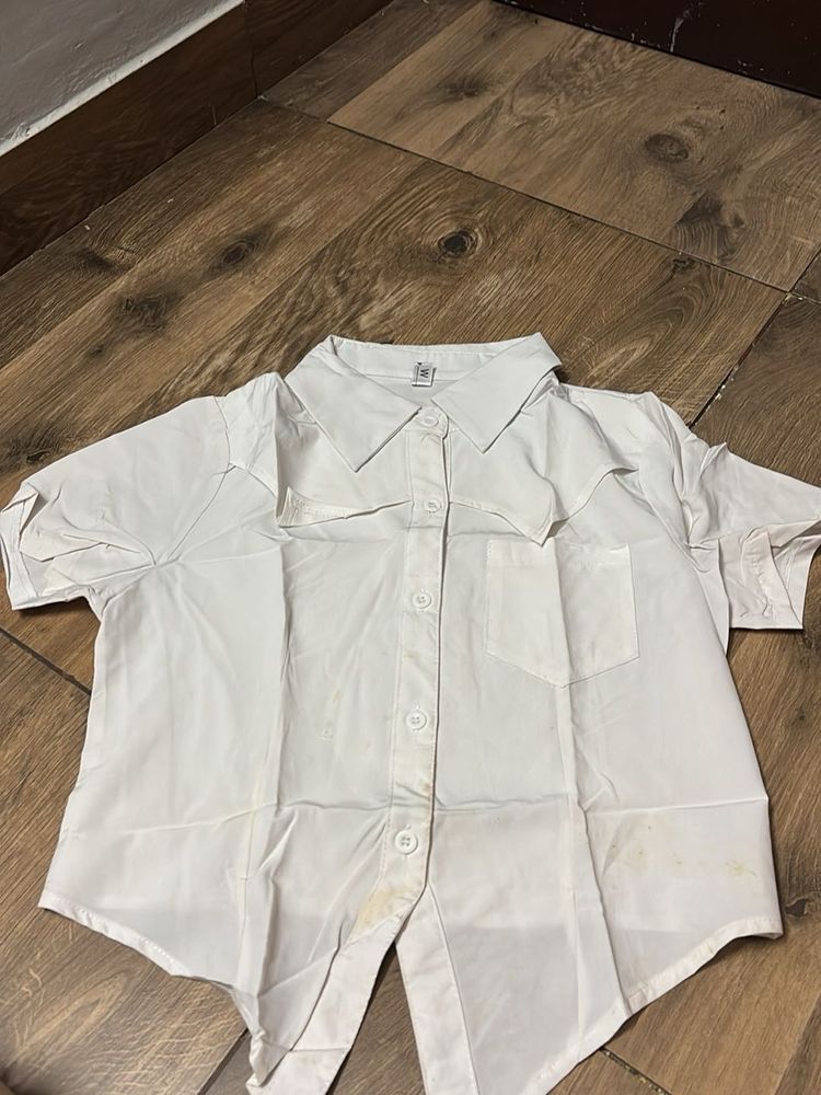 cropped shirt a bit stained