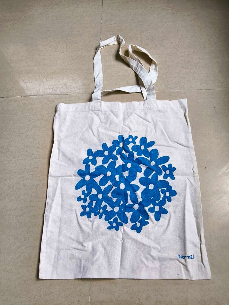 Blue Floral Tote Bag