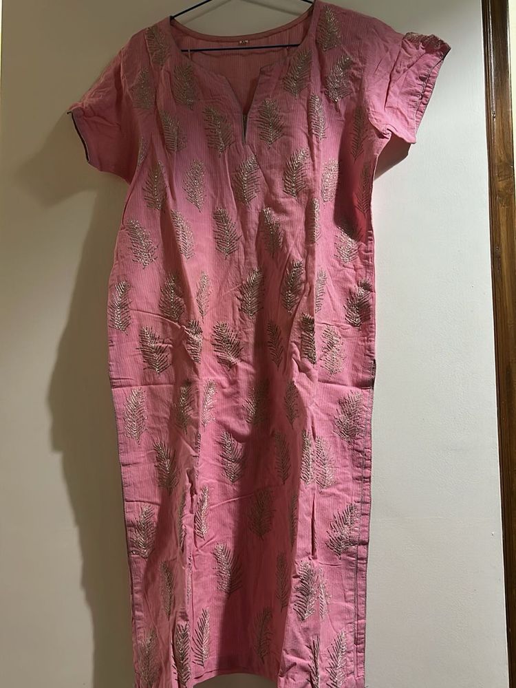 kurta suit set  -silver leaf