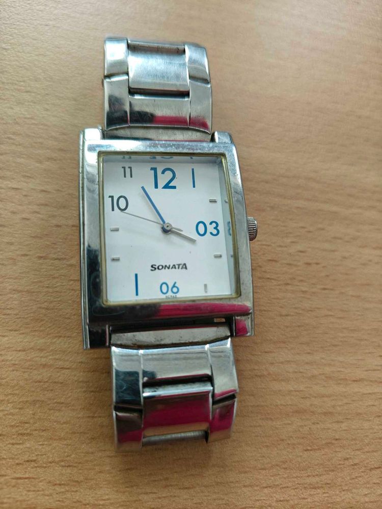 Sonata Silver Watch