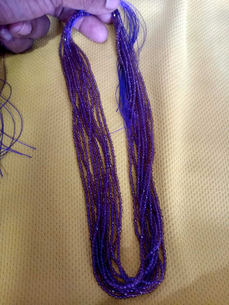 Purple Crystal Beaded Necklace