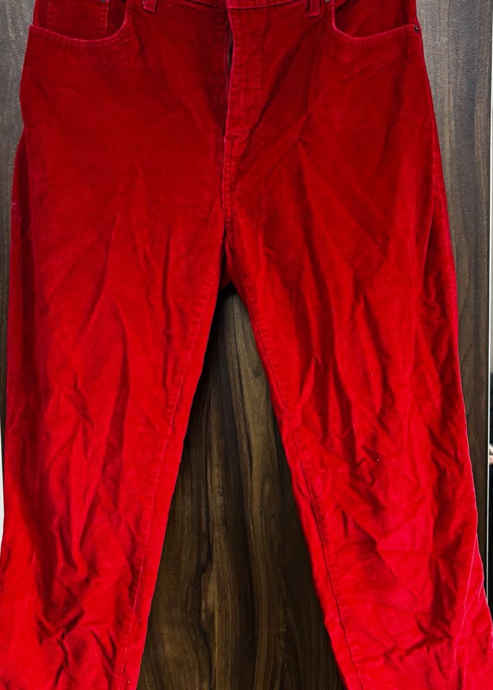 Red Velvet Pants