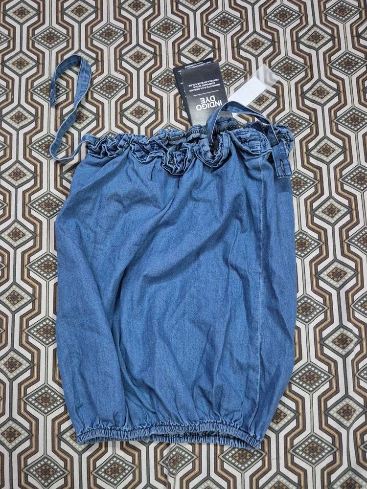 denim crop top