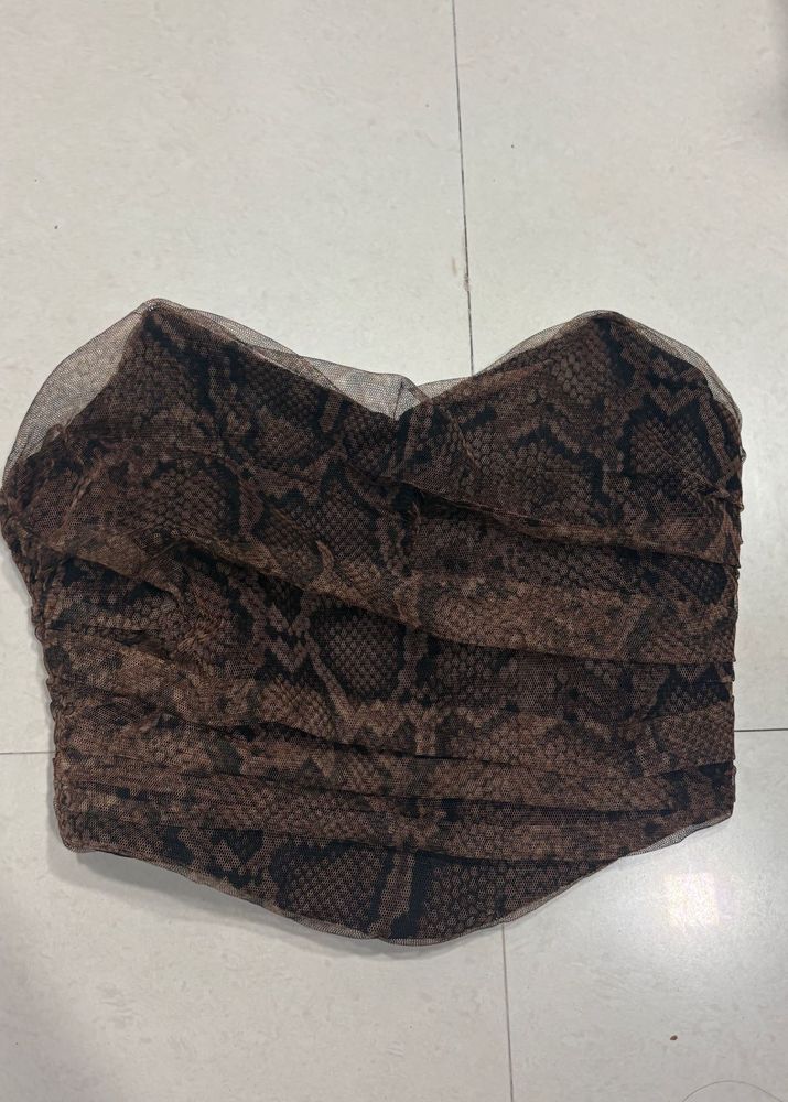 zara Snake Print Corset Top