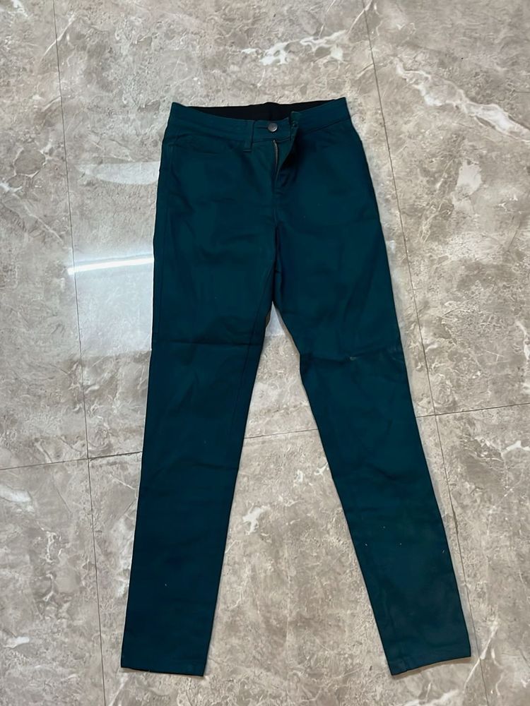 Teal Green Slim Fit Trousers