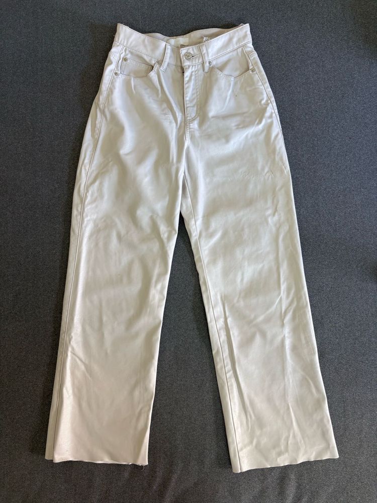 H&amp;M Straight Fit Leather Pant
