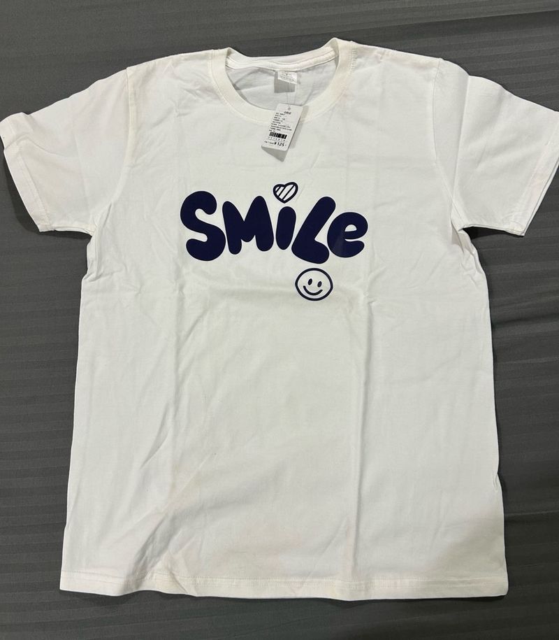 White 'Smile' Graphic T-Shirt