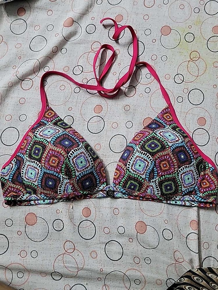 Colorful Geometric Pattern Bikini Top