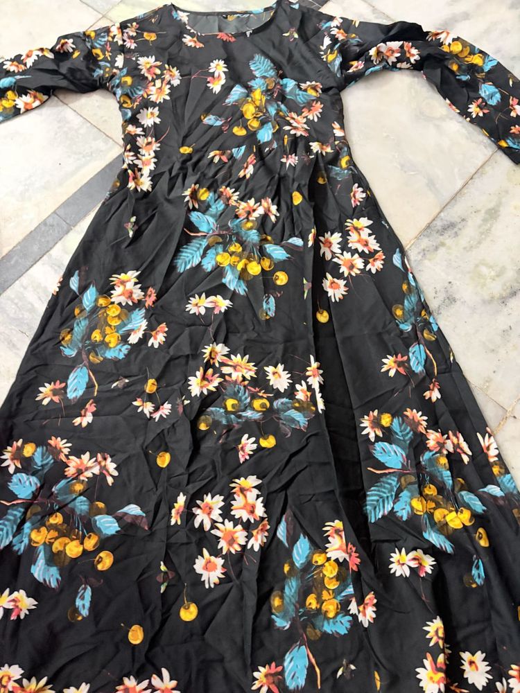 Black Floral Maxi Dress
