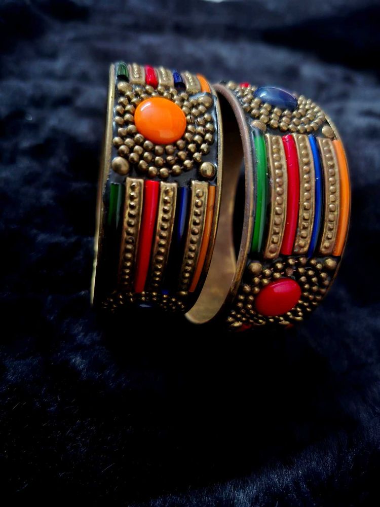 Colorful Ethnic Bangles - Set of 2