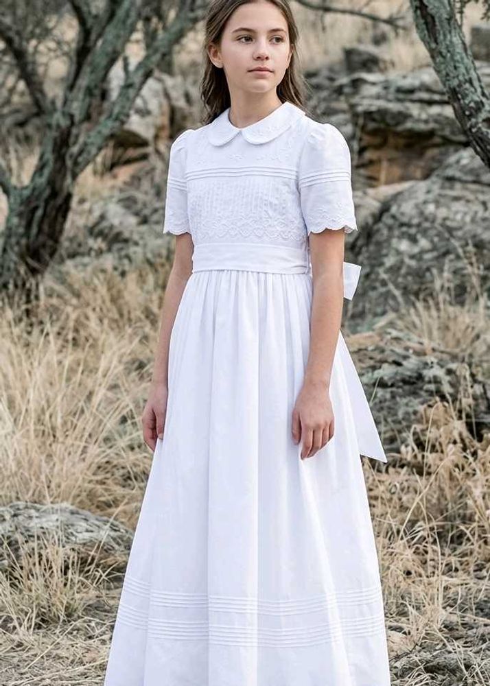 Elegant White Cotton Dress