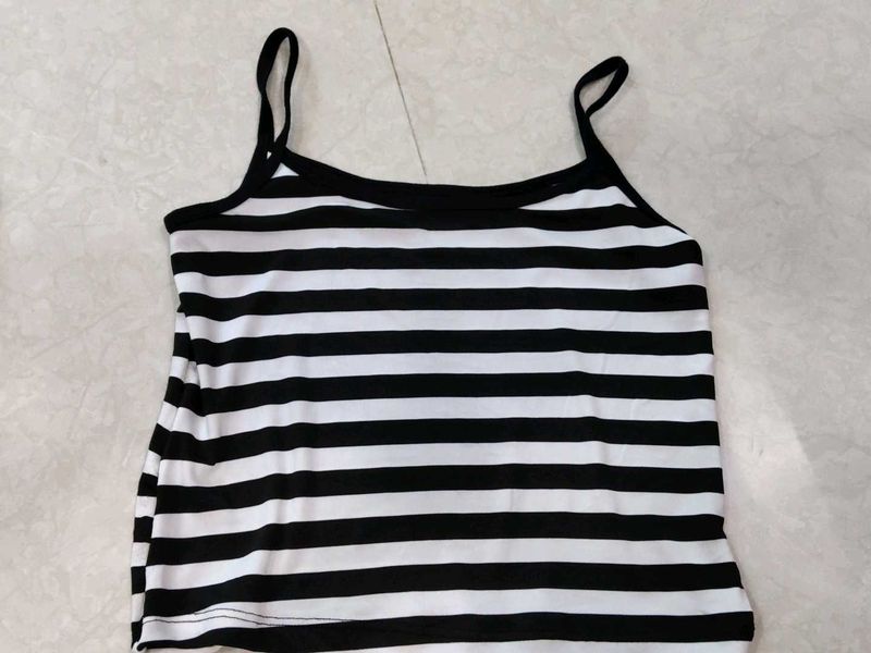 ☆Y2K Striped Spaghetti Strap Tank Crop Top