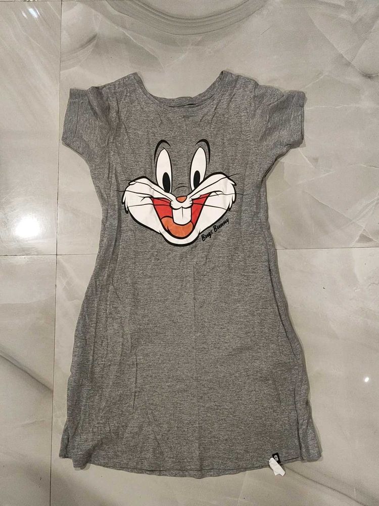 Grey Bugs Bunny T-Shirt Dress