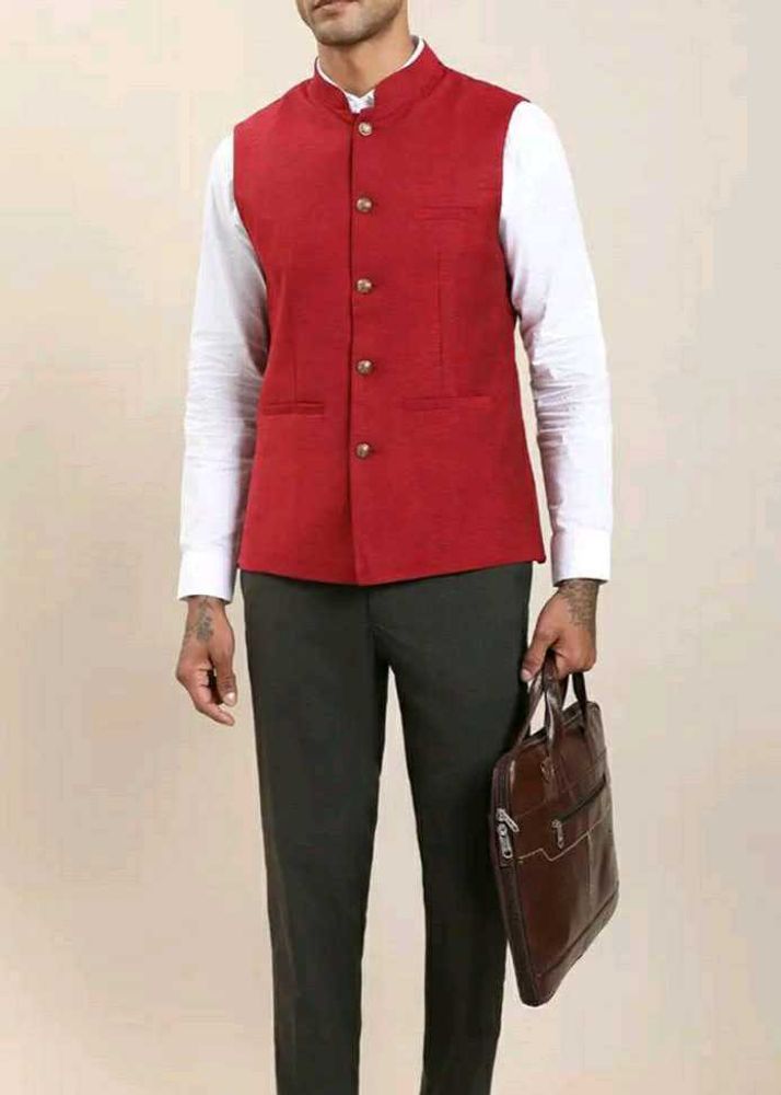 🆕Men's Red Nehru Jacket