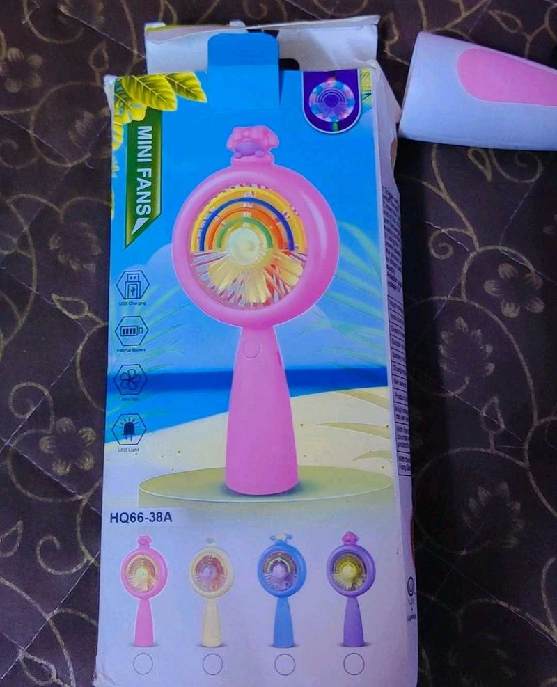 Mini Portable Rechargeable Fan with LED Light