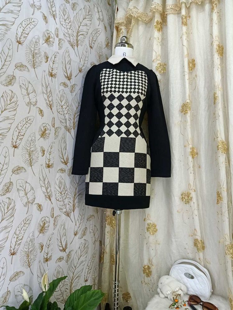 Chic Checkerboard Mini Dress