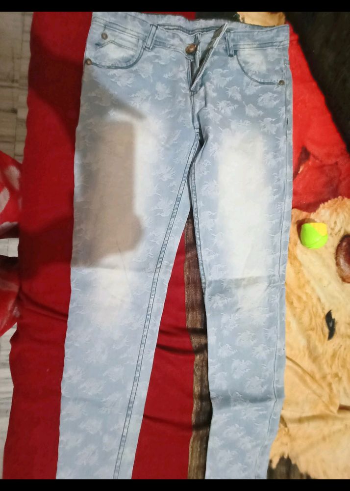 Very Pretty Jeans With Self Print Design
