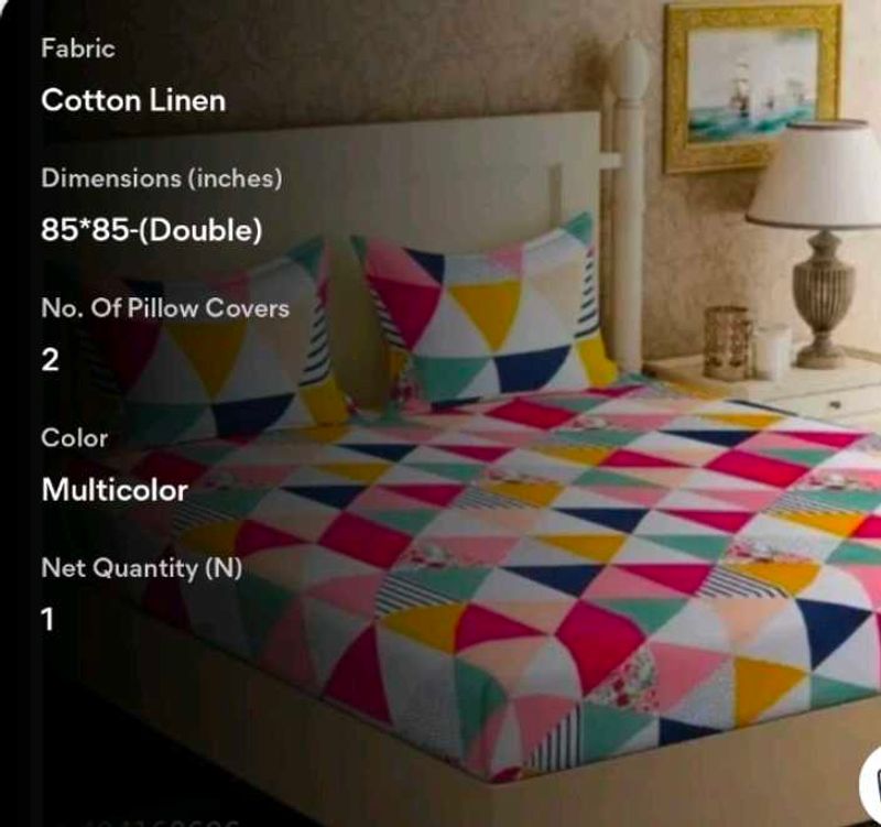 Colorful Cotton Linen Double Bed Sheet Set