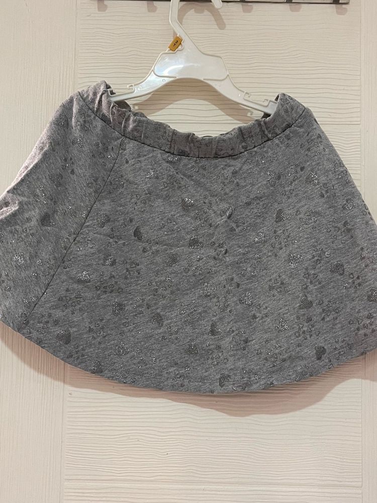Girls' Gray Sparkle Skirt