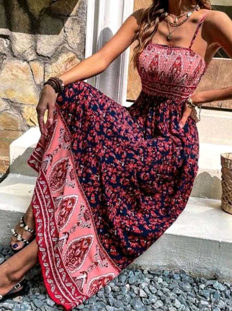 SHEIN Boho Beach Maxi Dress
