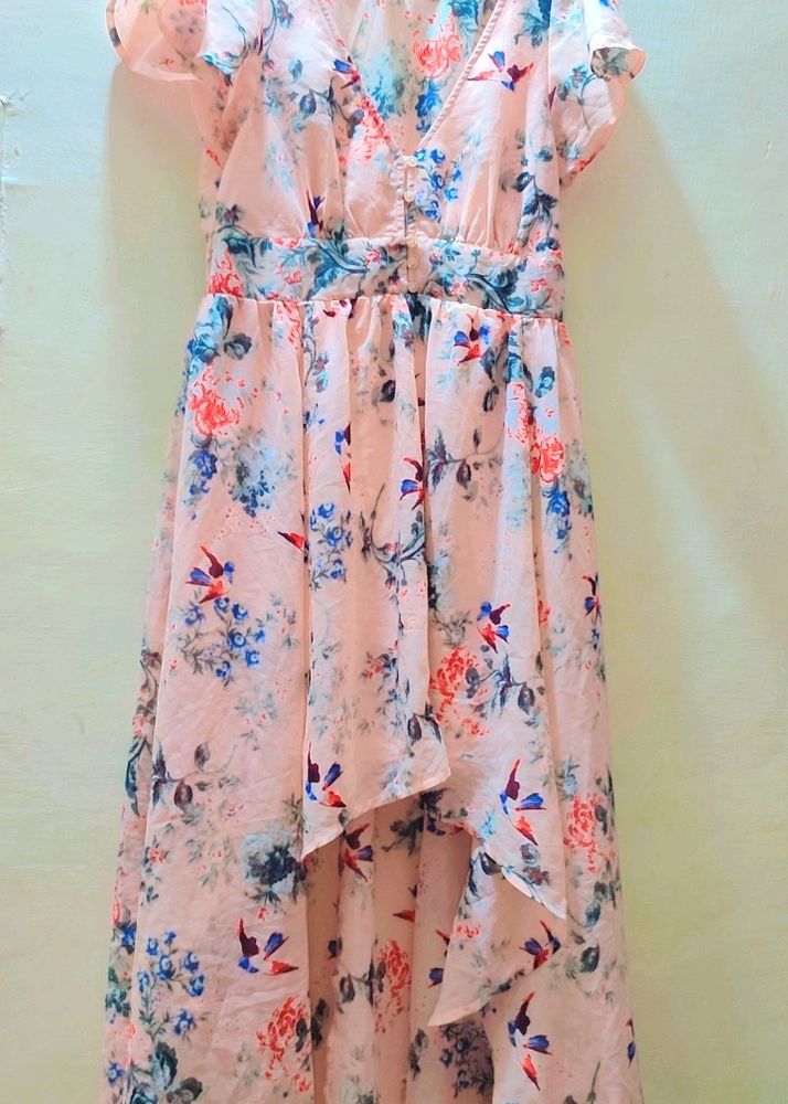 Light Peach Flower Dress For Girl 30 Bust