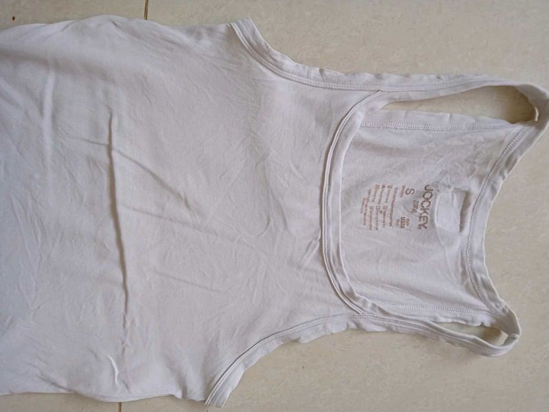 Classic White Jockey Tank Top