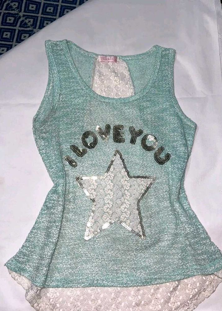 Sequin Star "I Love You" Tank Top