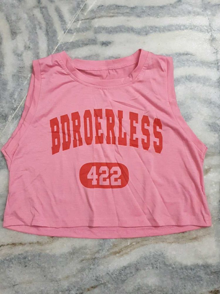 🐷Pink 'Borderless' Cropped Tank Top