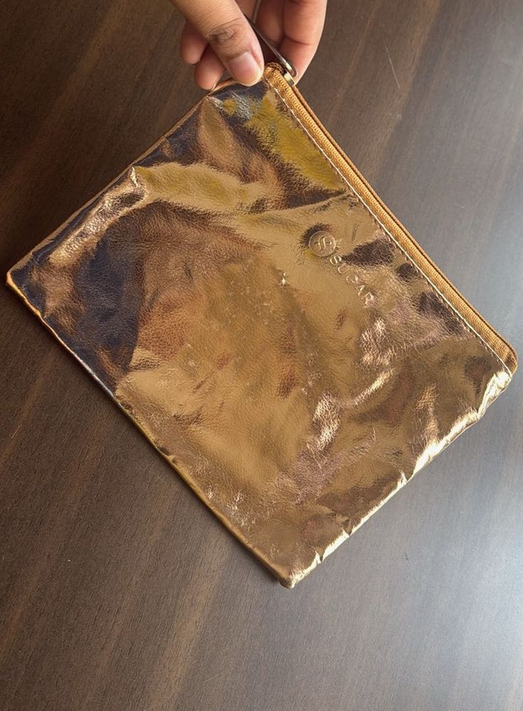 Shiny Rose Gold Clutch Pouch
