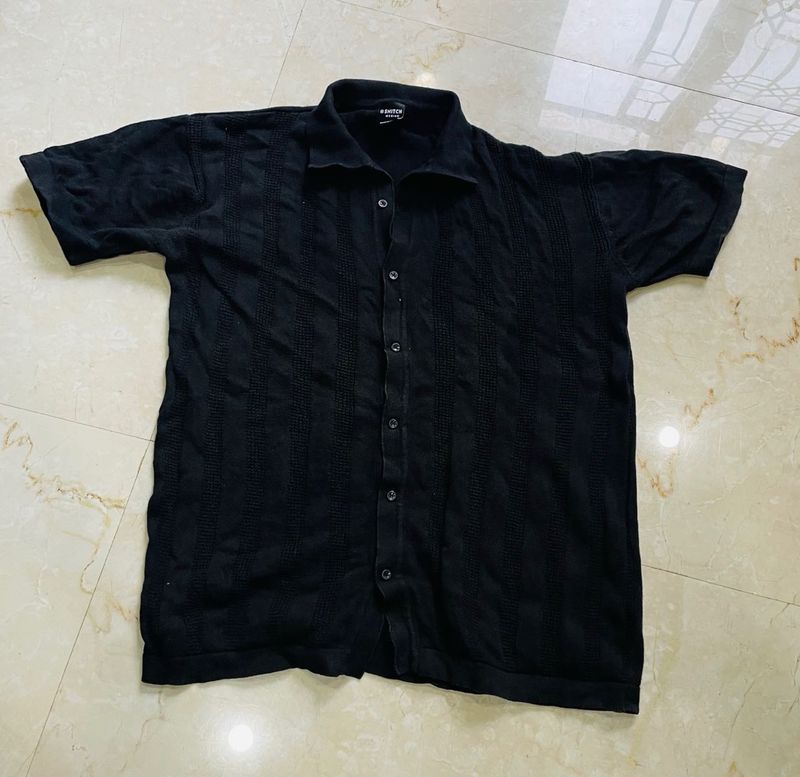 Snitch brand Classic Black Short Sleeve Button-Up