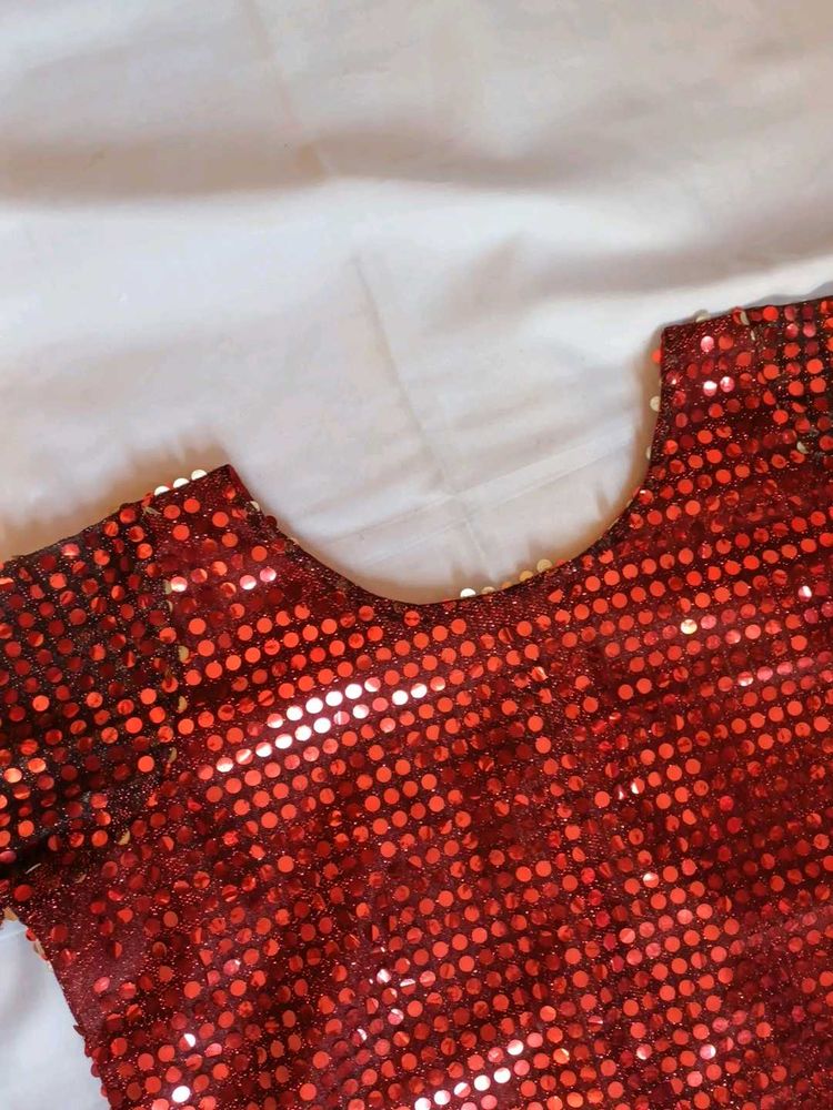 Sparkling Red Sequin Blouse