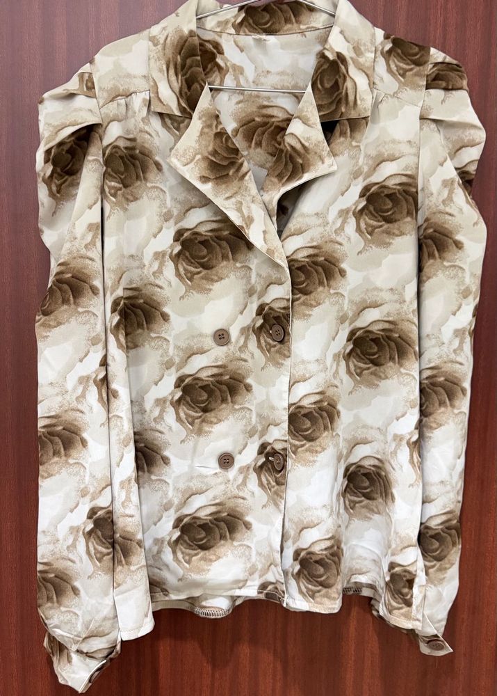 Floral Print Double-Breasted Shirt