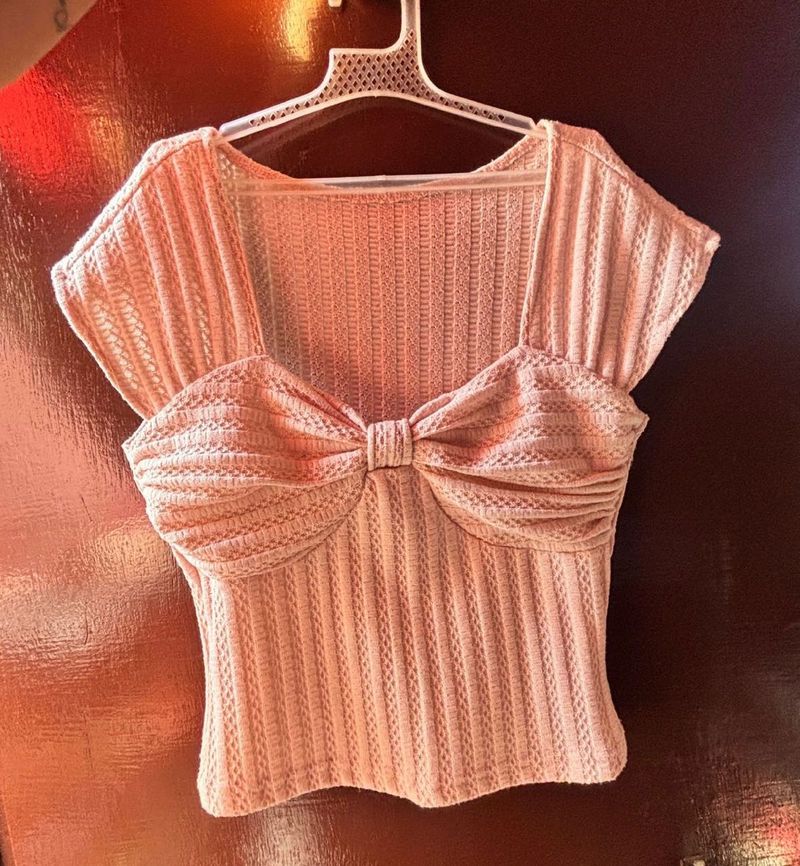 Cute Bow Detail Cropped Top