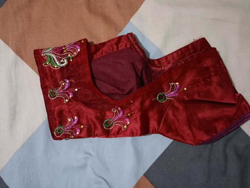 Marron Net Saree