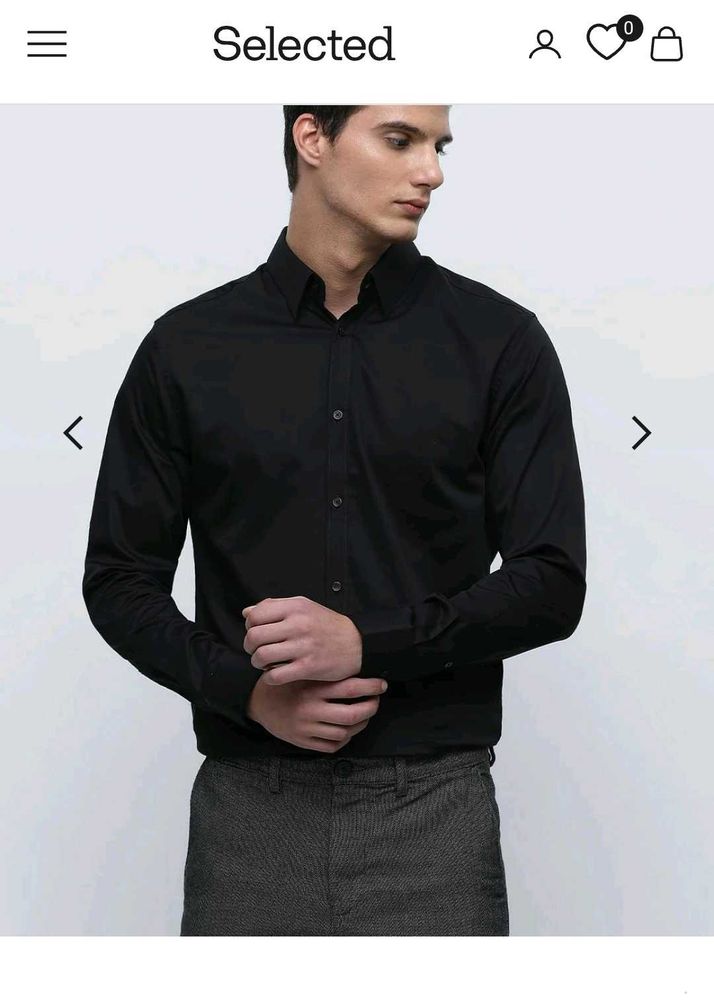 Primium SELECTED HOMME Black Shirt Party' wear