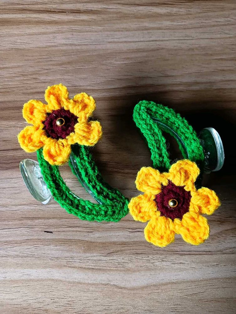 Handmade Crochet Flower Hair Clips