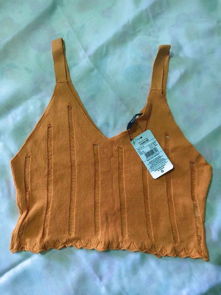 Orange Knit Tank Top