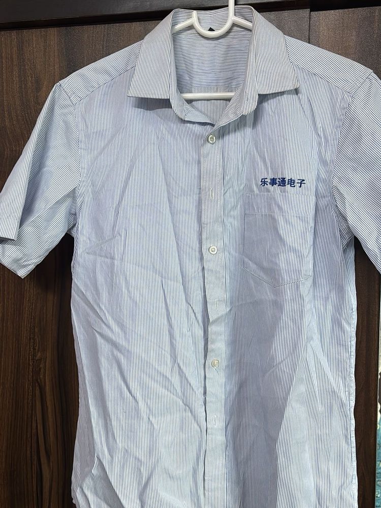 Men's Blue Striped Casual Shirt