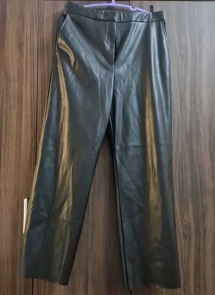 marks and spencer Leather Look Straight Leg Trouse