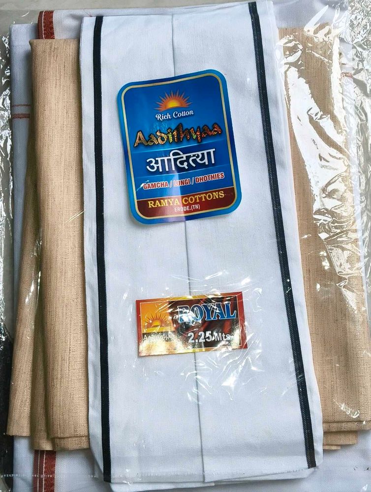 mens Dhoti  kurta (unstitched)with gamcha Set